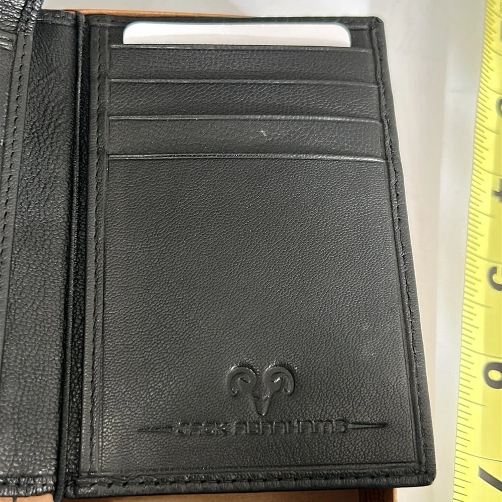 JACK ABRAHAMS Black Leather Wallet